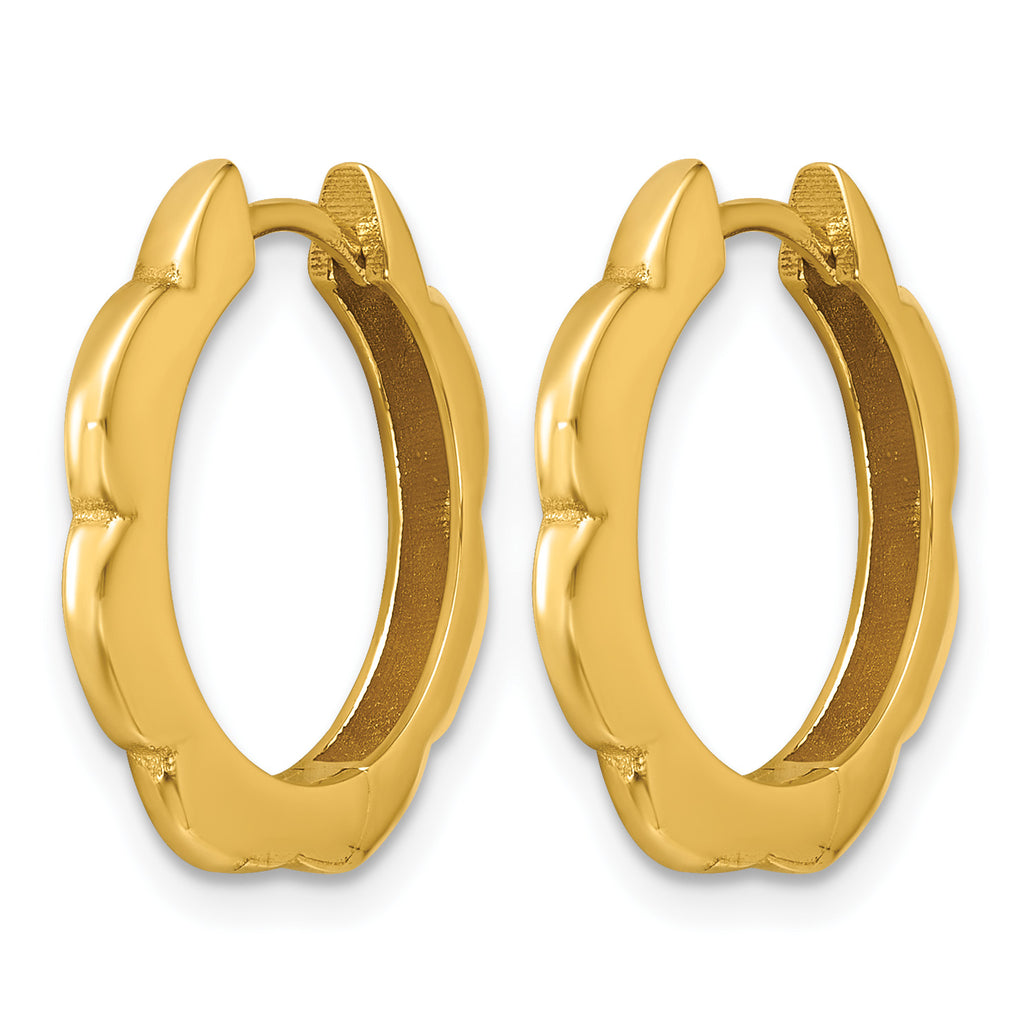 14K Yellow Gold Polished Hoop Earrings, 2.5mm