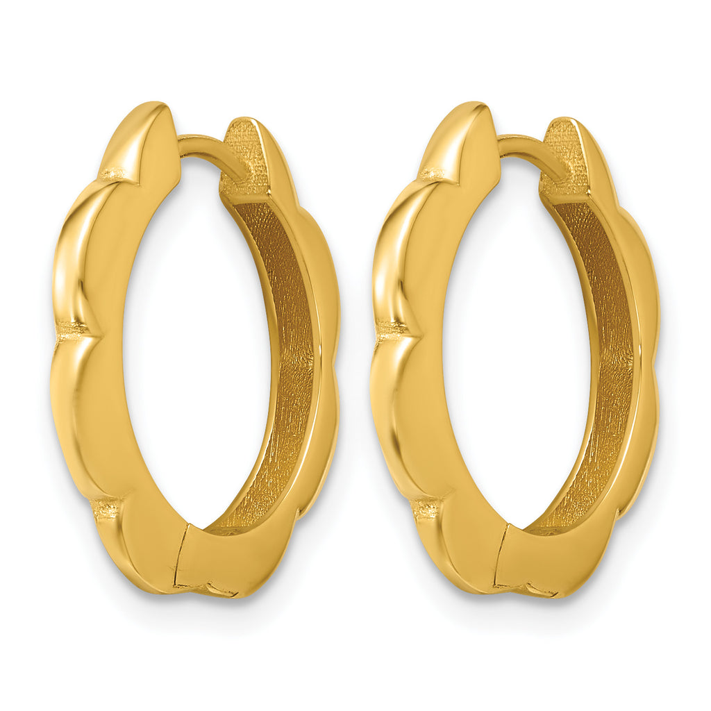 14K Yellow Gold Polished Hoop Earrings, 2.5mm