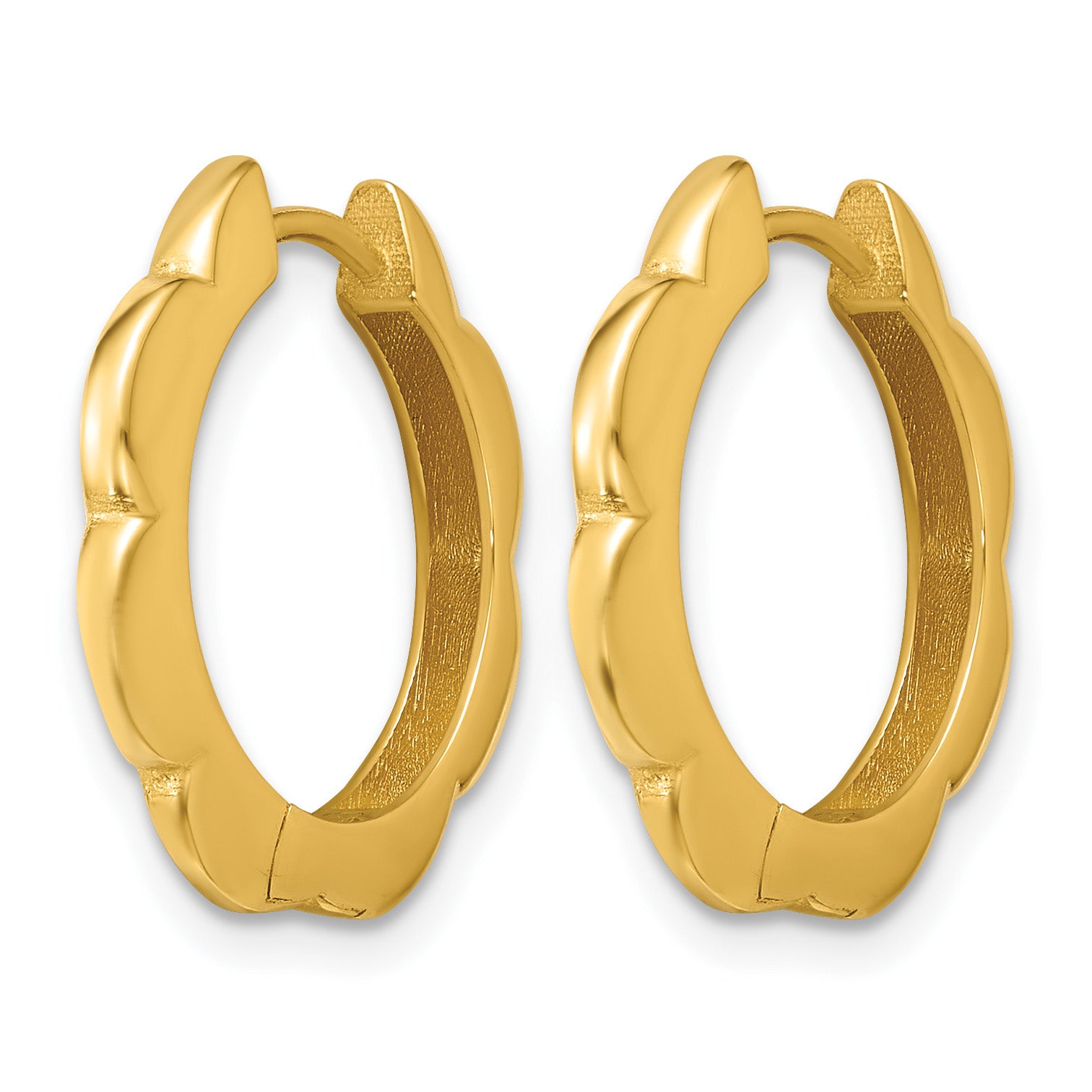 14K Yellow Gold Polished Hoop Earrings, 2.5mm