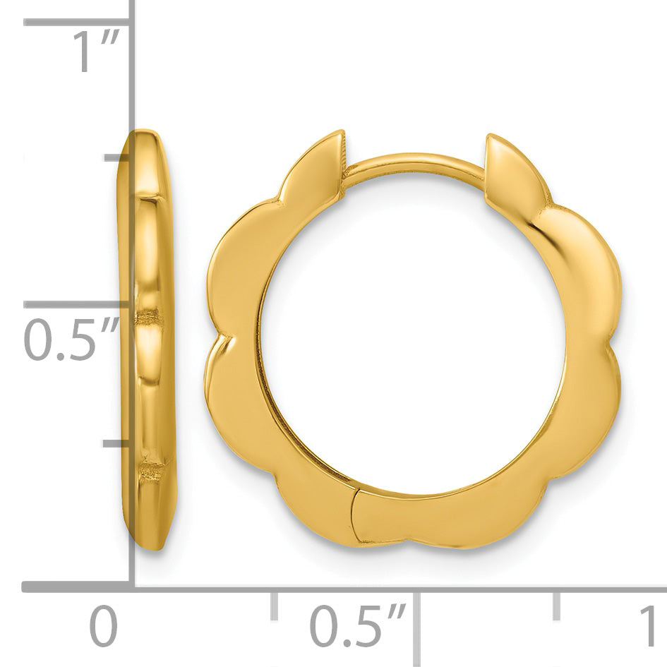 14K Yellow Gold Polished Hoop Earrings, 2.5mm