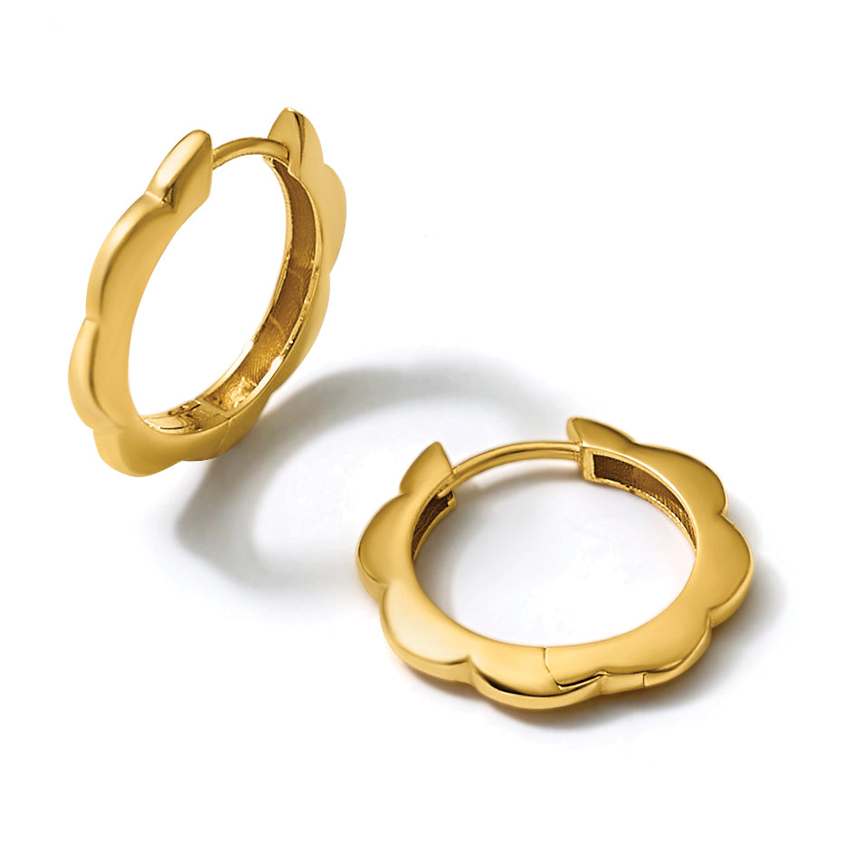 14K Yellow Gold Polished Hoop Earrings, 2.5mm