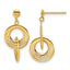 14K Yellow Gold Textured Drop Earrings, 24mm