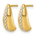 14K Yellow Gold J-Hoop Earrings, 14.5mm