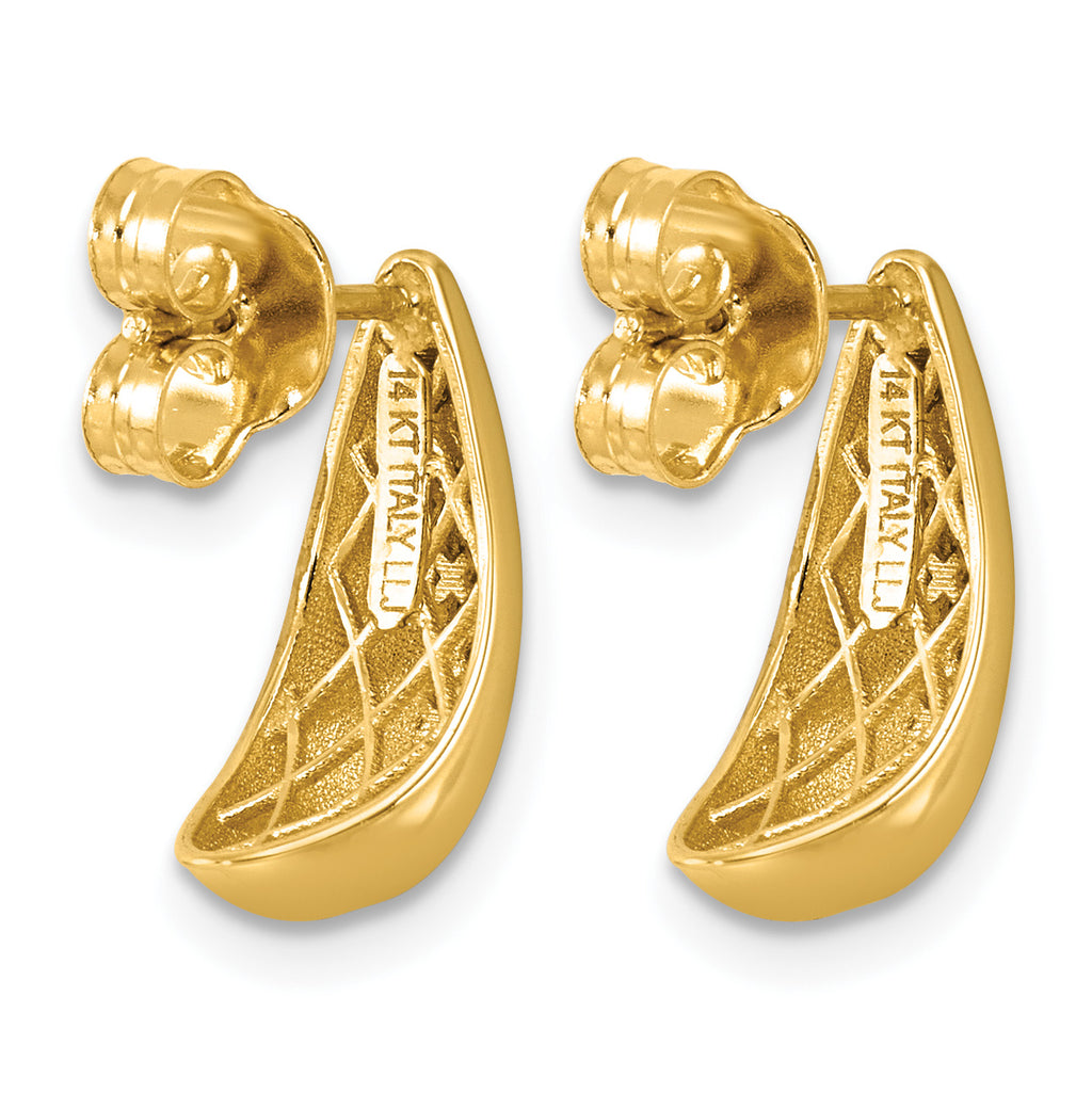 14K Yellow Gold J-Hoop Earrings, 14.5mm