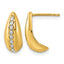 14K Yellow Gold J-Hoop Earrings, 14.5mm