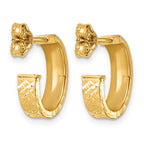 14K Yellow Gold J-Hoop Earrings, 4mm