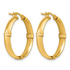 14K Yellow Gold Diamond-Cut Hoop Earrings