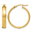 14K Yellow Gold Diamond-Cut Hoop Earrings