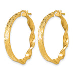 14K Yellow Gold Polished Hoop Earrings