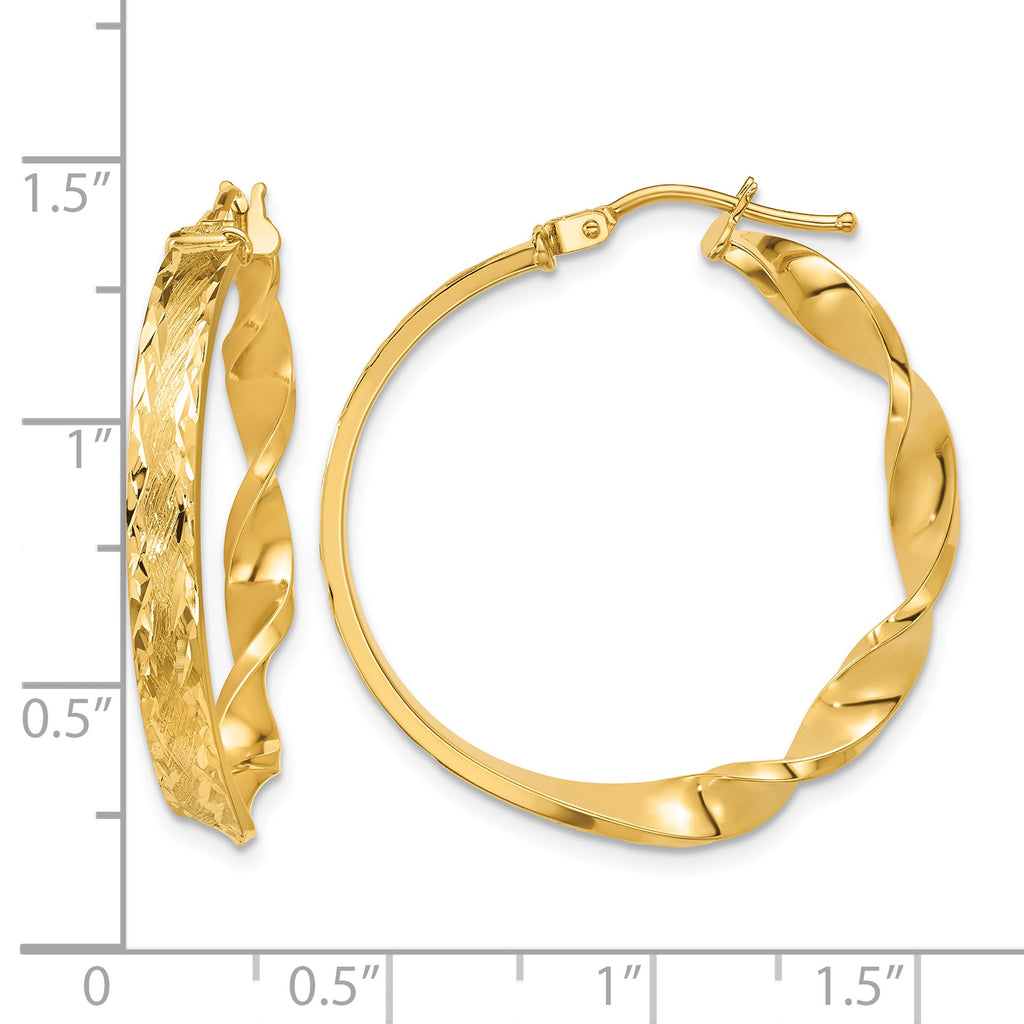 14K Yellow Gold Polished Hoop Earrings