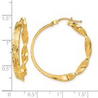 14K Yellow Gold Polished Hoop Earrings