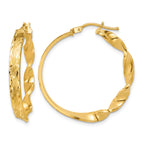 14K Yellow Gold Polished Hoop Earrings