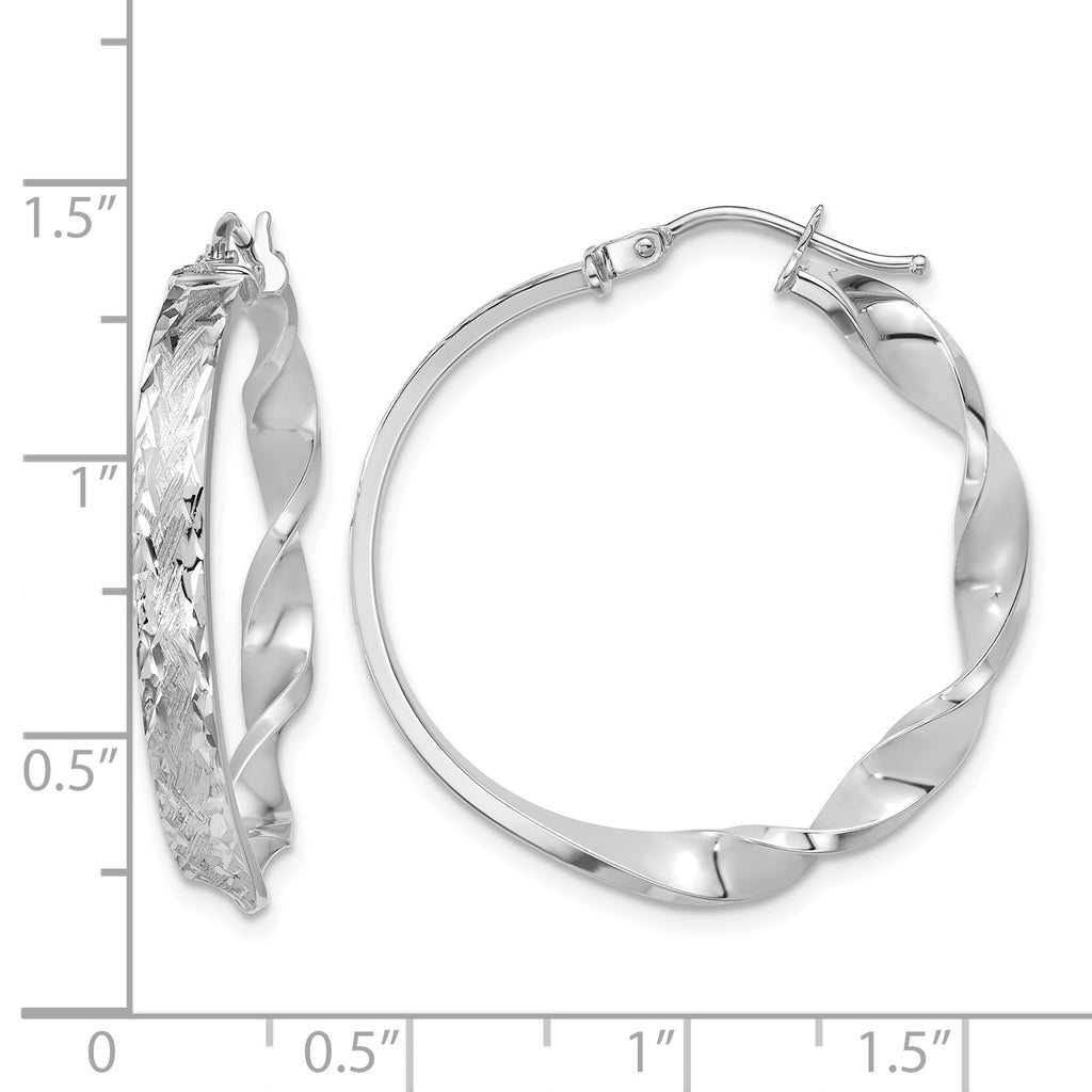 14K Yellow Gold Polished Hoop Earrings