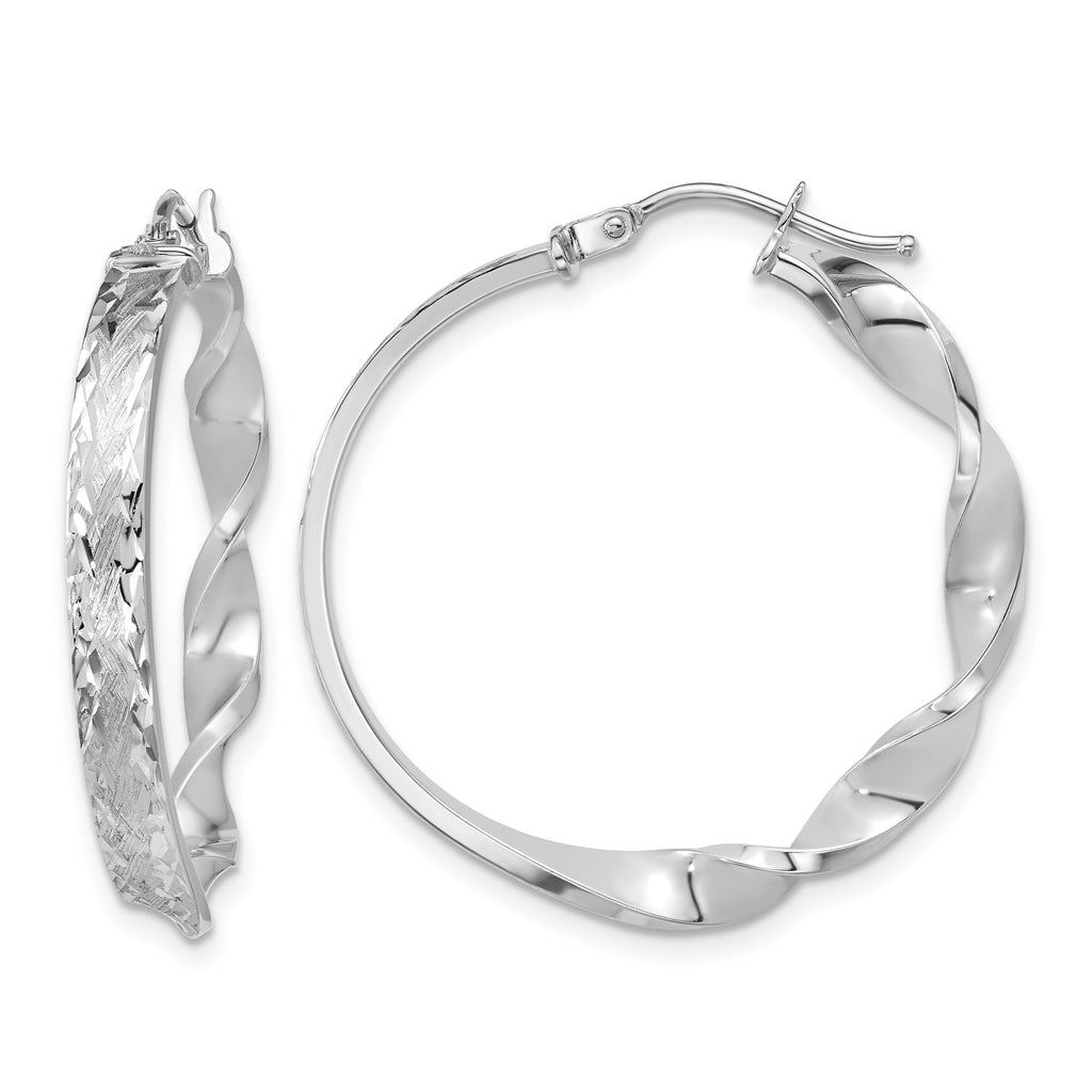 14K Yellow Gold Polished Hoop Earrings
