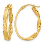 14K Yellow Gold Polished Hoop Earrings