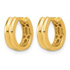 14K Yellow Gold Grooved Hoop Earrings