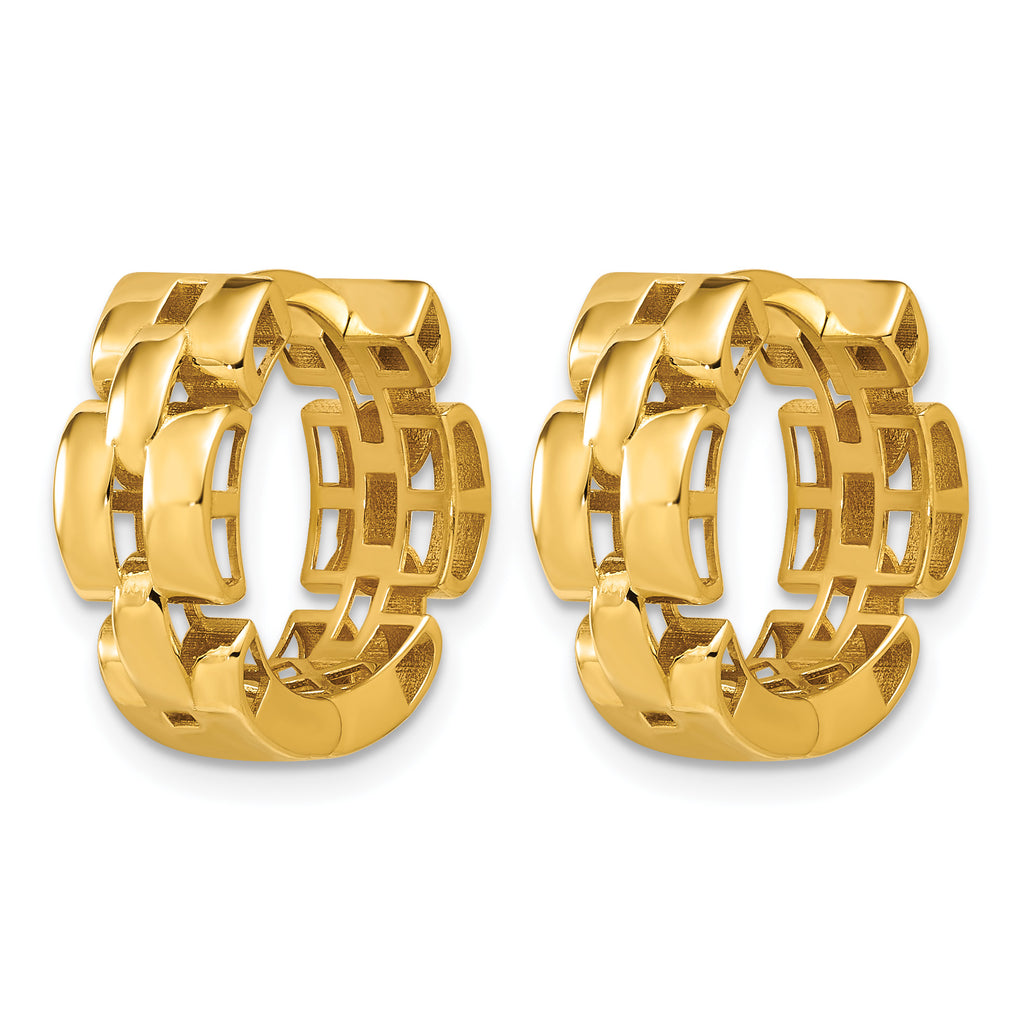 14K Yellow Gold Polished Hoop Earrings