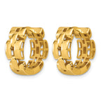 14K Yellow Gold Polished Hoop Earrings