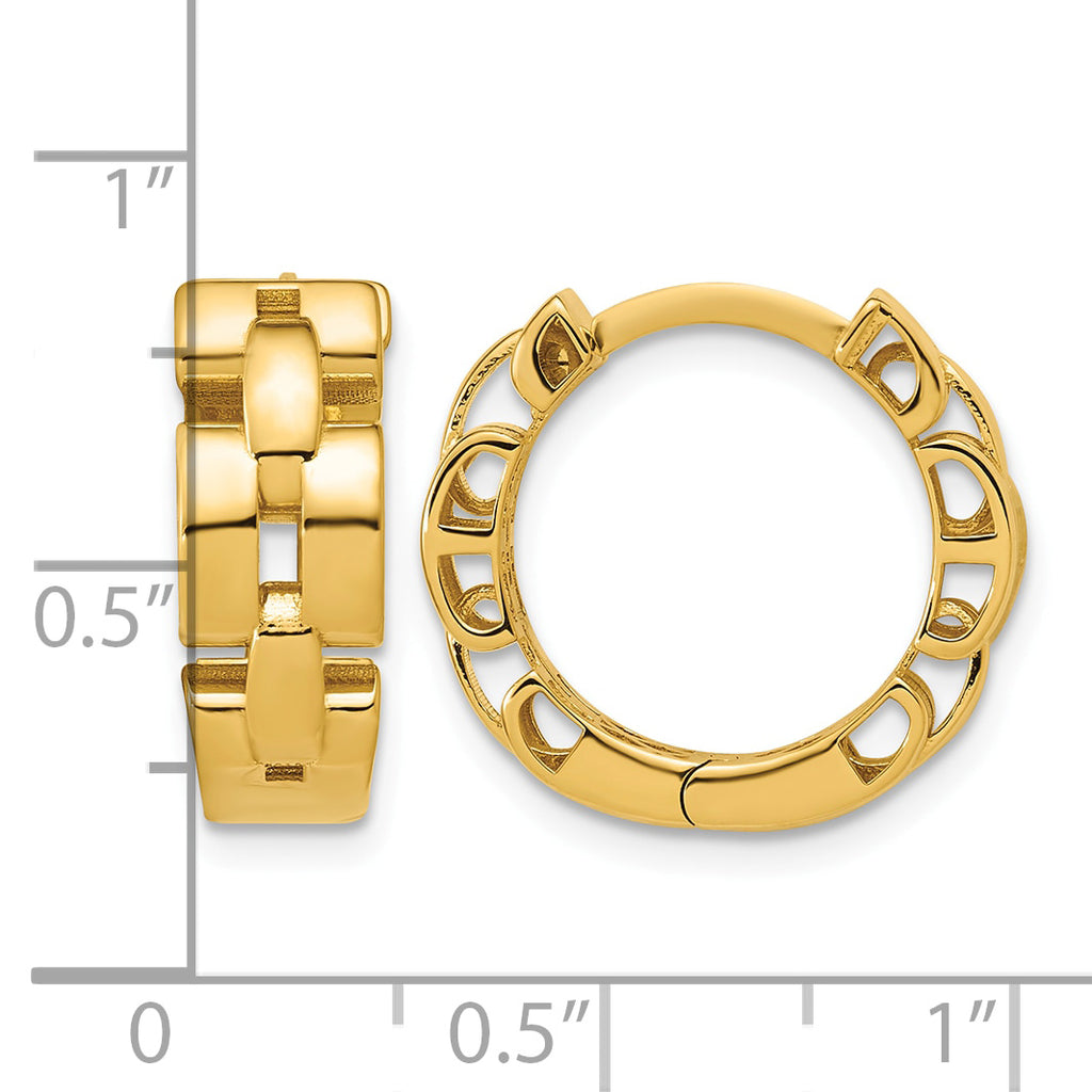 14K Yellow Gold Polished Hoop Earrings