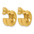 14K Yellow Gold Grooved J-Hoop J-Hoop Earrings