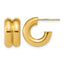 14K Yellow Gold Grooved J-Hoop J-Hoop Earrings