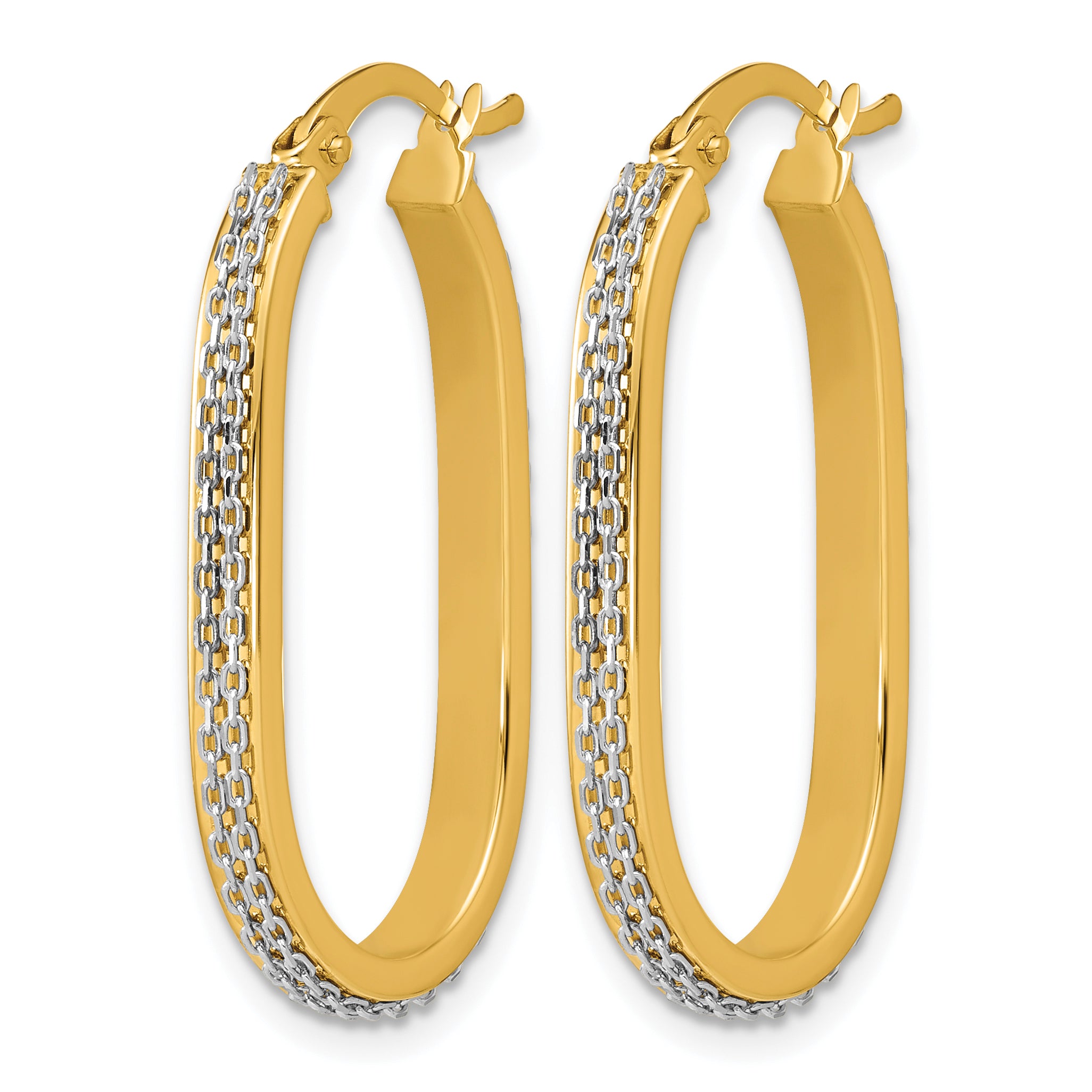 14K Yellow Gold Polished Hoop Earrings, 3mm