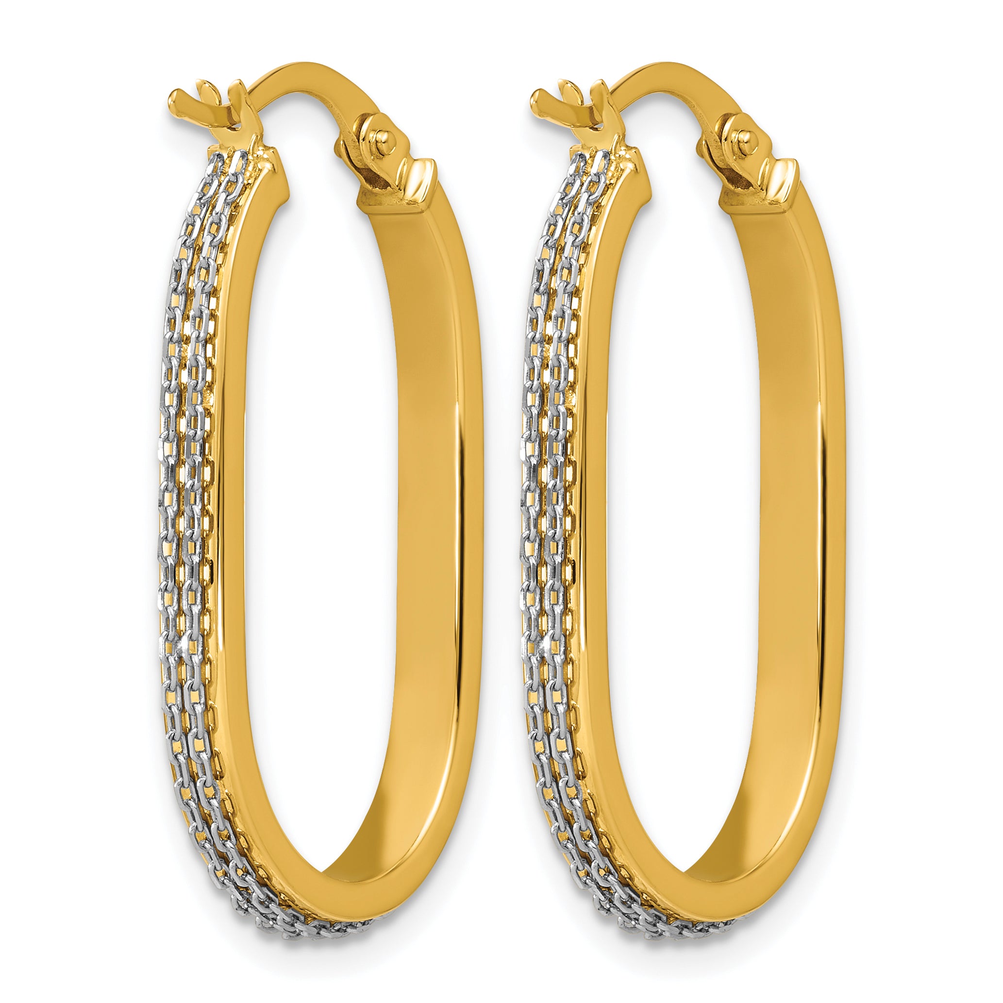 14K Yellow Gold Polished Hoop Earrings, 3mm