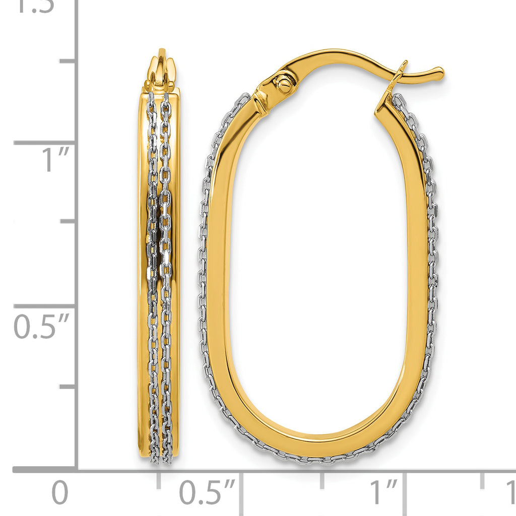14K Yellow Gold Polished Hoop Earrings, 3mm