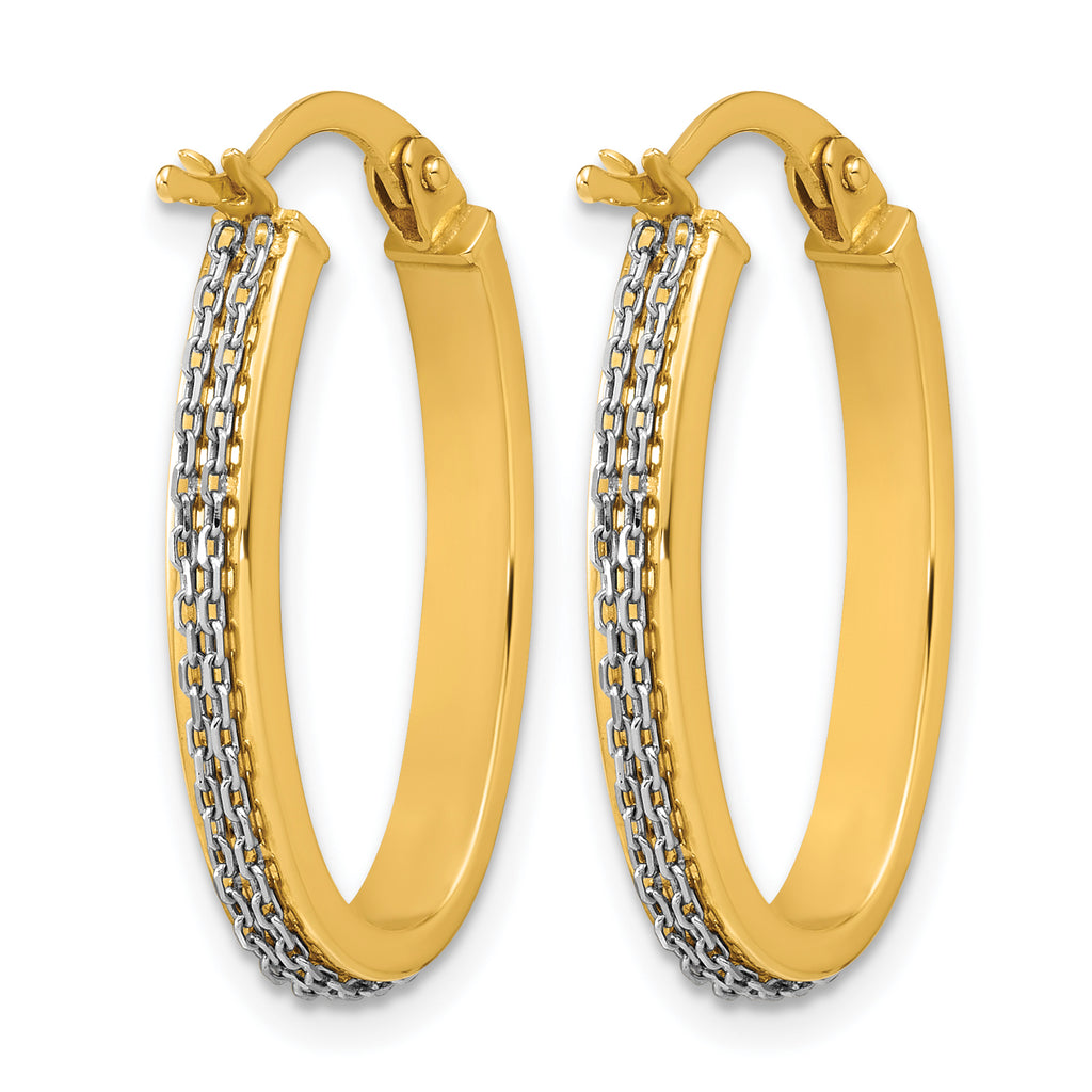 14K Yellow Gold Polished Hoop Earrings, 3mm