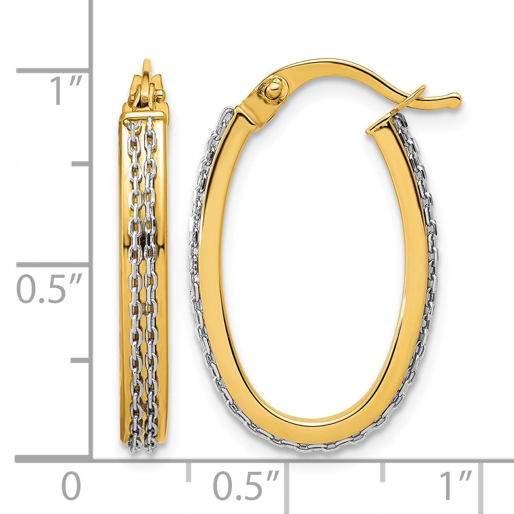 14K Yellow Gold Polished Hoop Earrings, 3mm
