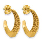 14K Yellow Gold Faceted J-Hoop J-Hoop Earrings, 5.25mm