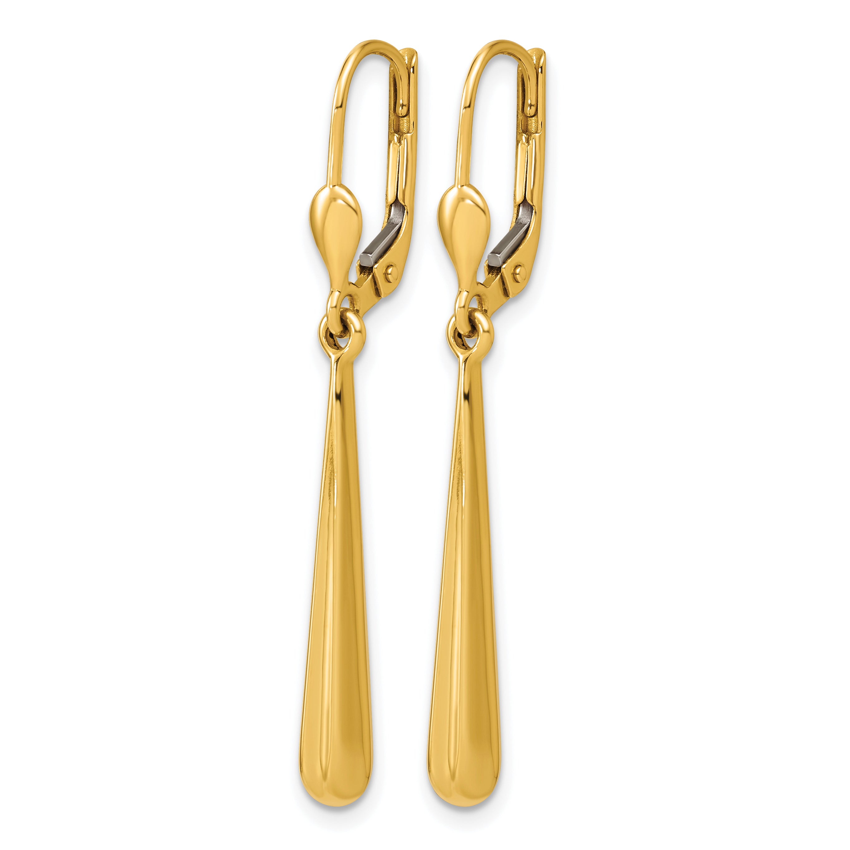 14K Yellow Gold Polished Drop Earrings, 42.5mm Secondary image