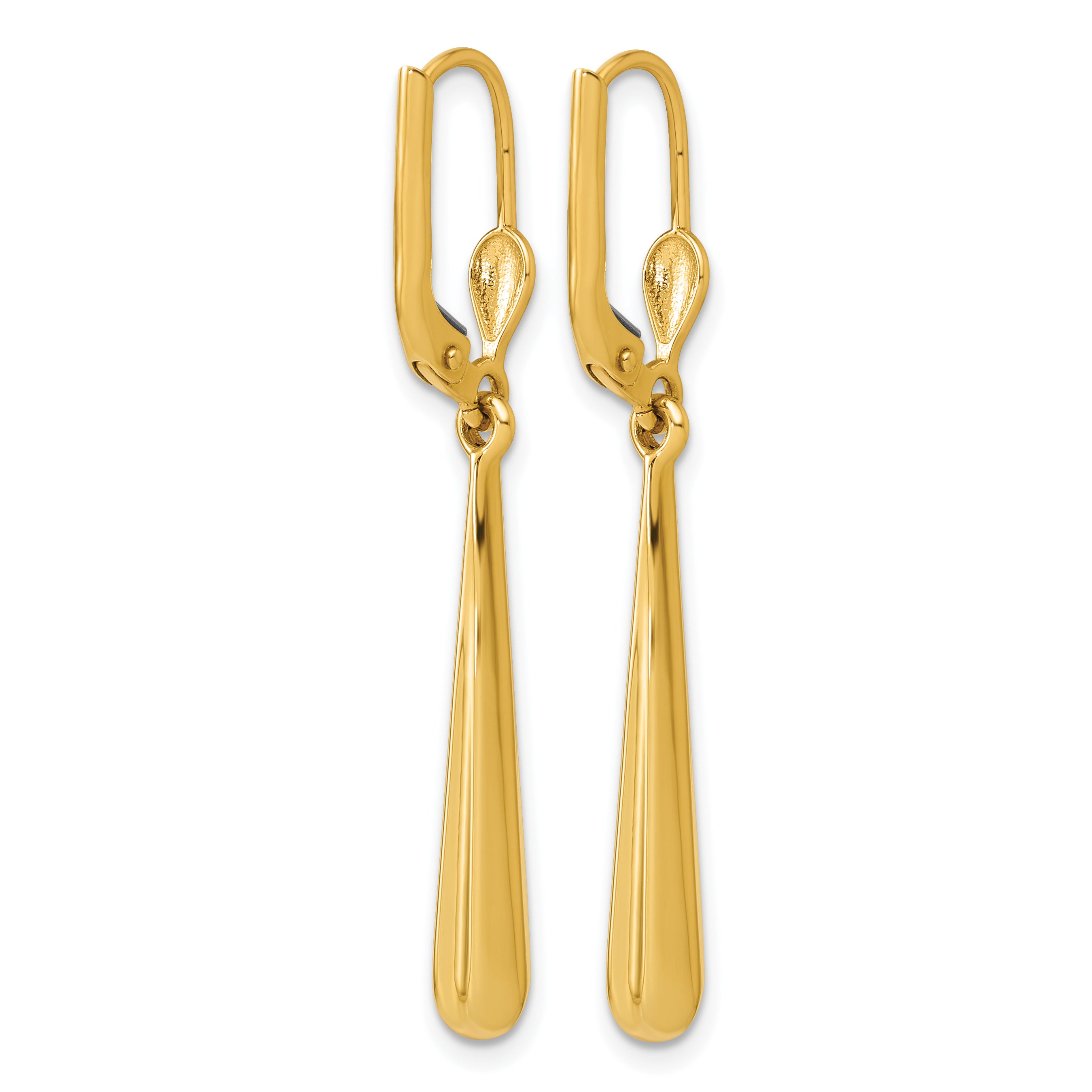 14K Yellow Gold Polished Drop Earrings, 42.5mm