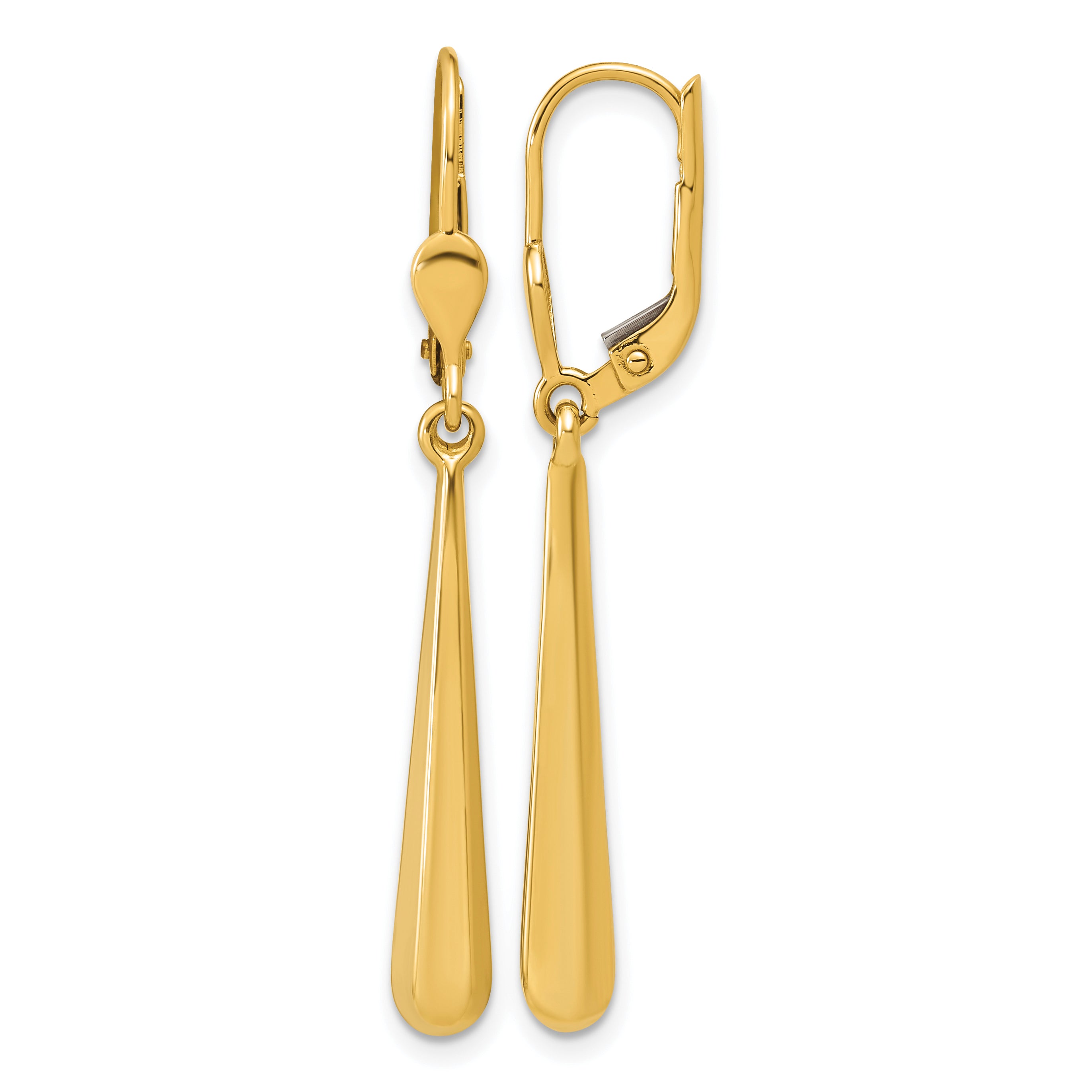 14K Yellow Gold Polished Drop Earrings, 42.5mm Main image