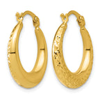 14K Yellow Gold Diamond-Cut Hoop Earrings, 4.5mm
