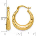 14K Yellow Gold Diamond-Cut Hoop Earrings, 4.5mm