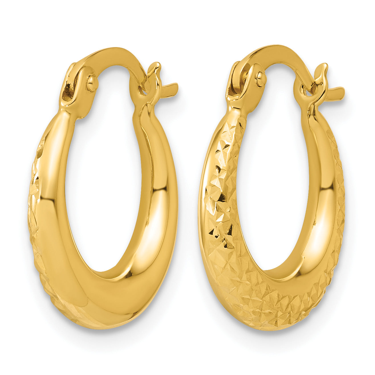 14K Yellow Gold Polished Hoop Earrings, 3.5mm Secondary image