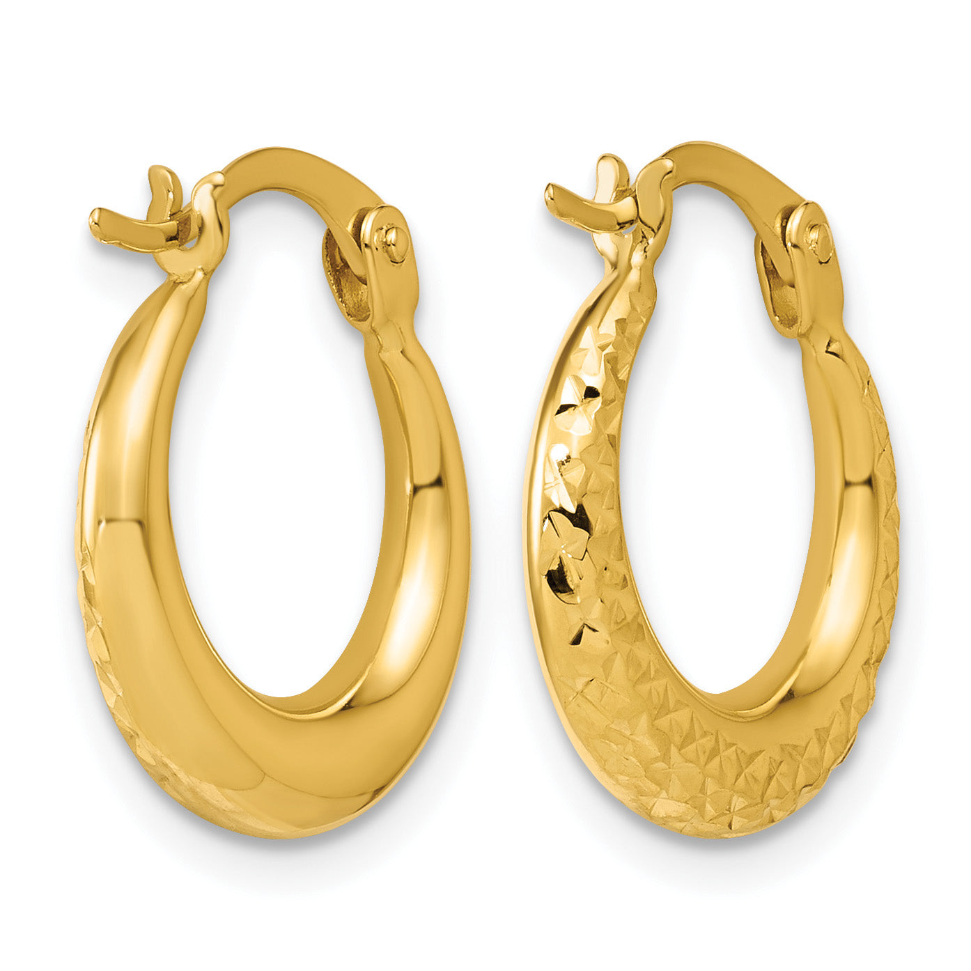 14K Yellow Gold Polished Hoop Earrings, 3.5mm
