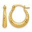14K Yellow Gold Polished Hoop Earrings, 3.5mm