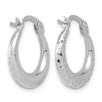 14K White Gold Polished Hoop Earrings, 3.5mm