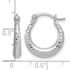 14K White Gold Polished Hoop Earrings, 3.5mm