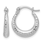 14K White Gold Polished Hoop Earrings, 3.5mm