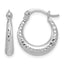 14K White Gold Polished Hoop Earrings, 3.5mm