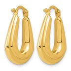 14K Yellow Gold Grooved Hoop Earrings, 4.6mm