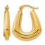 14K Yellow Gold Grooved Hoop Earrings, 4.6mm