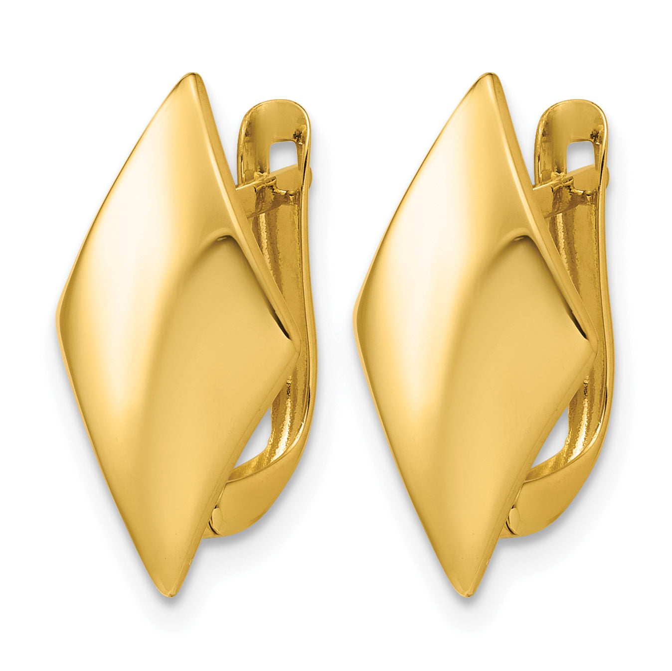 14K Yellow Gold Polished Button Earrings