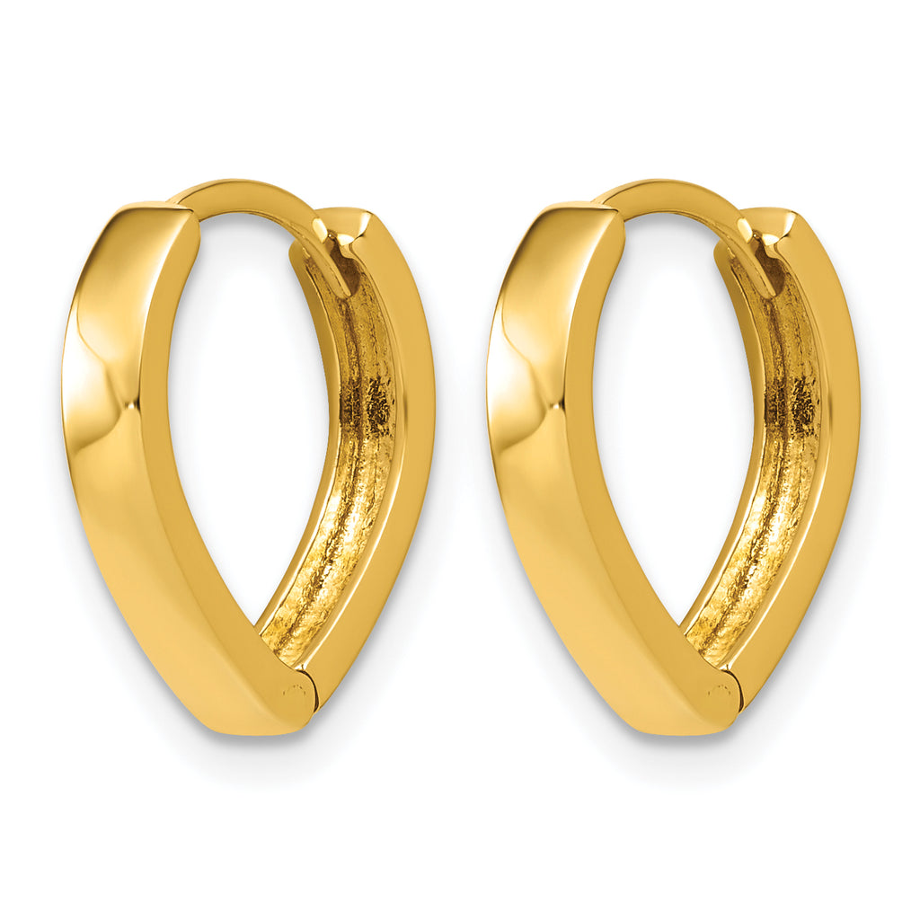 14K Yellow Gold Polished Hoop Earrings