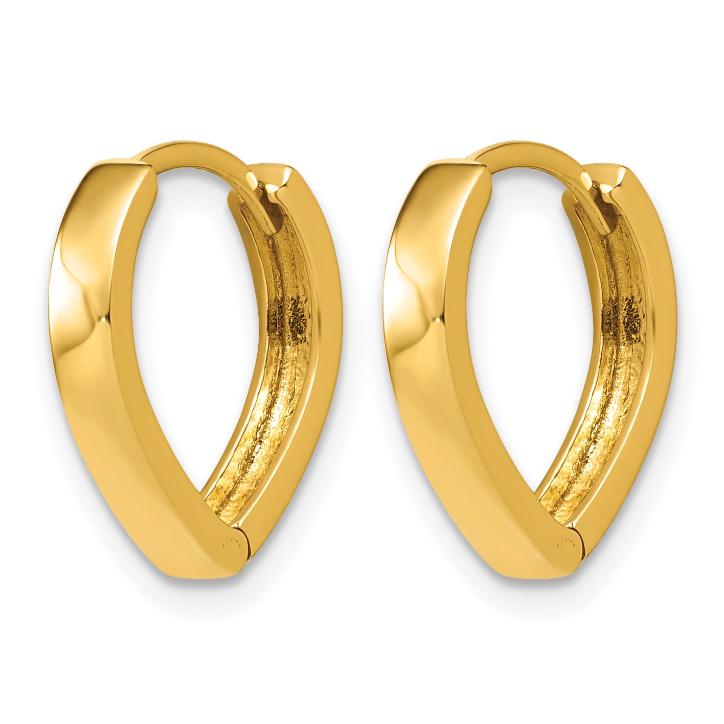14K Yellow Gold Polished Hoop Earrings