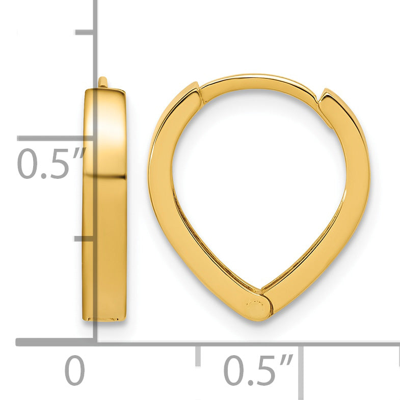 14K Yellow Gold Polished Hoop Earrings