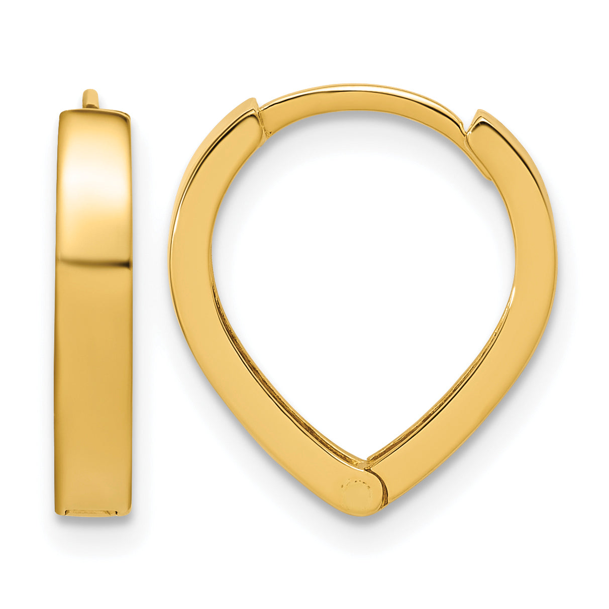 14K Yellow Gold Polished Hoop Earrings